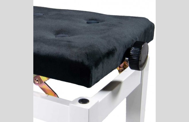 Koda DX15PWH "Sonata" Polished White Adjustable Height Piano Stool - Image 2